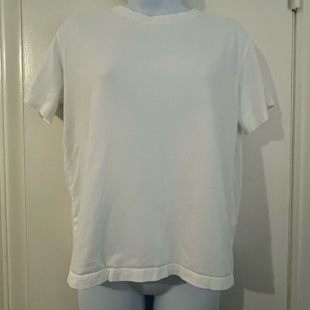 H&M womens cropped tee t shirt white small cotton basic lounge cotton fun